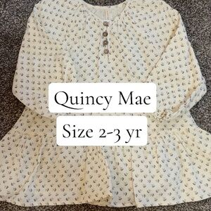 Quincy Mae Cream Floral Button Peplum Top